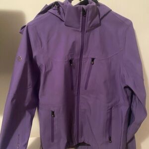 Storm Purple Ski Jacket with Hood and Water-Resistant Fabric